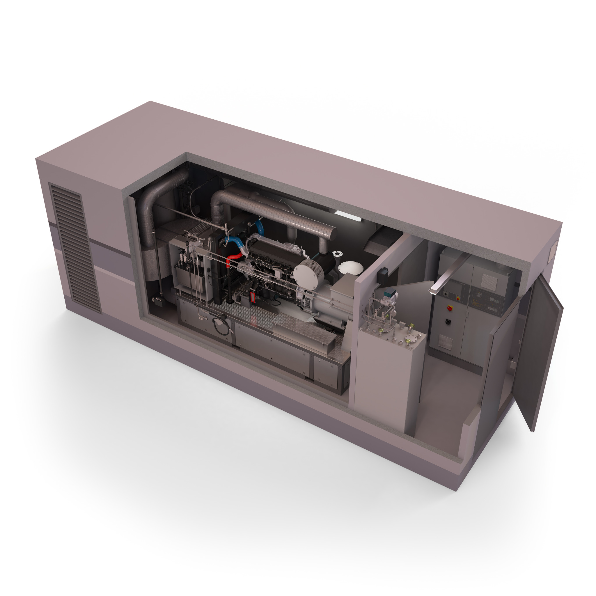 Cutaway visualization of a technical energy system